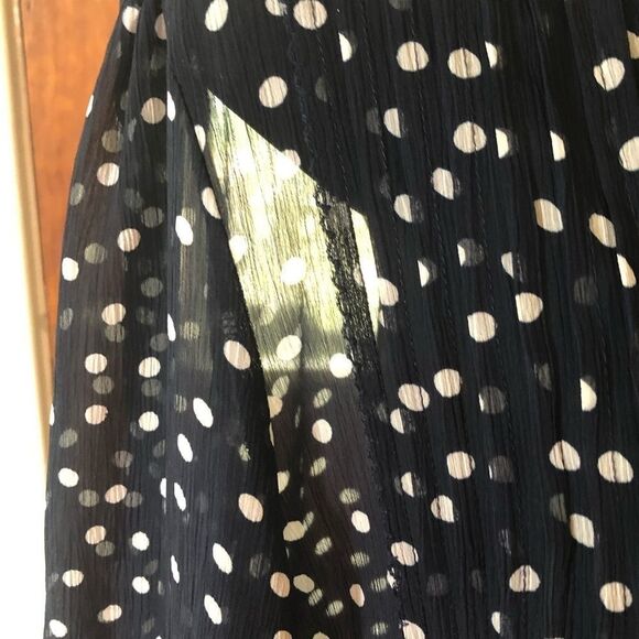 801 George SHEER Polka Dot Print Tie Waist Blouse - Picture 5 of 8